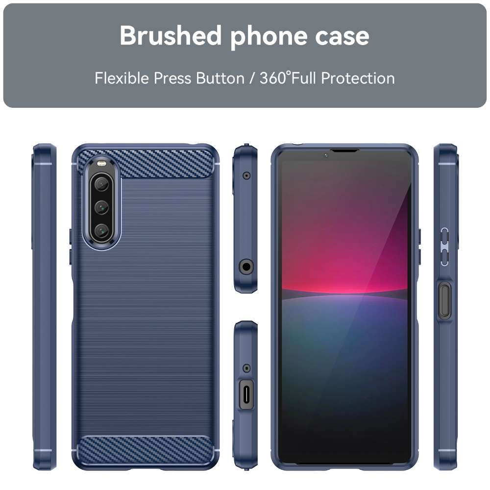 TPU Hülle für Sony Xperia 10 V Carbon Fiber Skin Brushed Schutzcover Soft Case