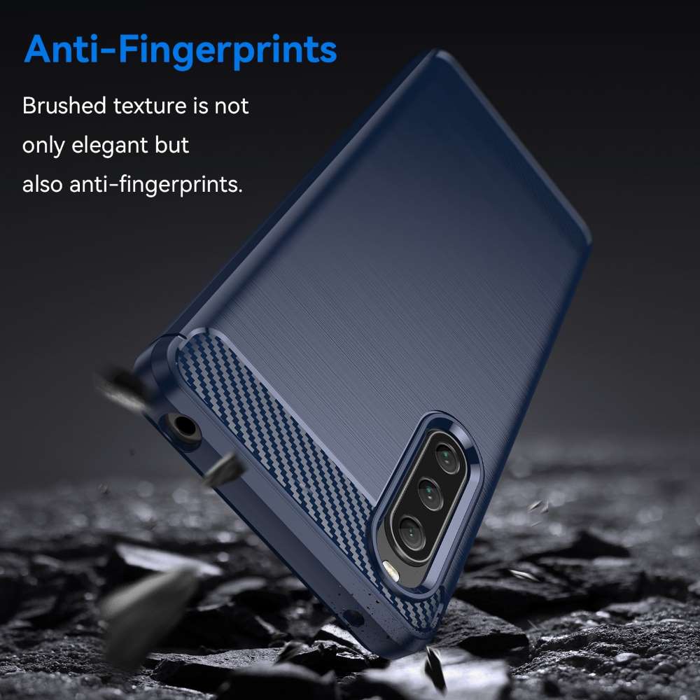 TPU Hülle für Sony Xperia 10 V Carbon Fiber Skin Brushed Schutzcover Soft Case