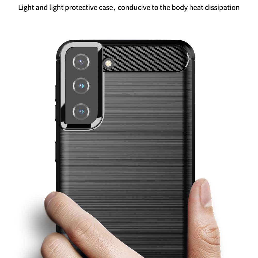 TPU Hülle für Samsung Galaxy S21 Carbon Fiber Skin Brushed Schutzcover Soft Case
