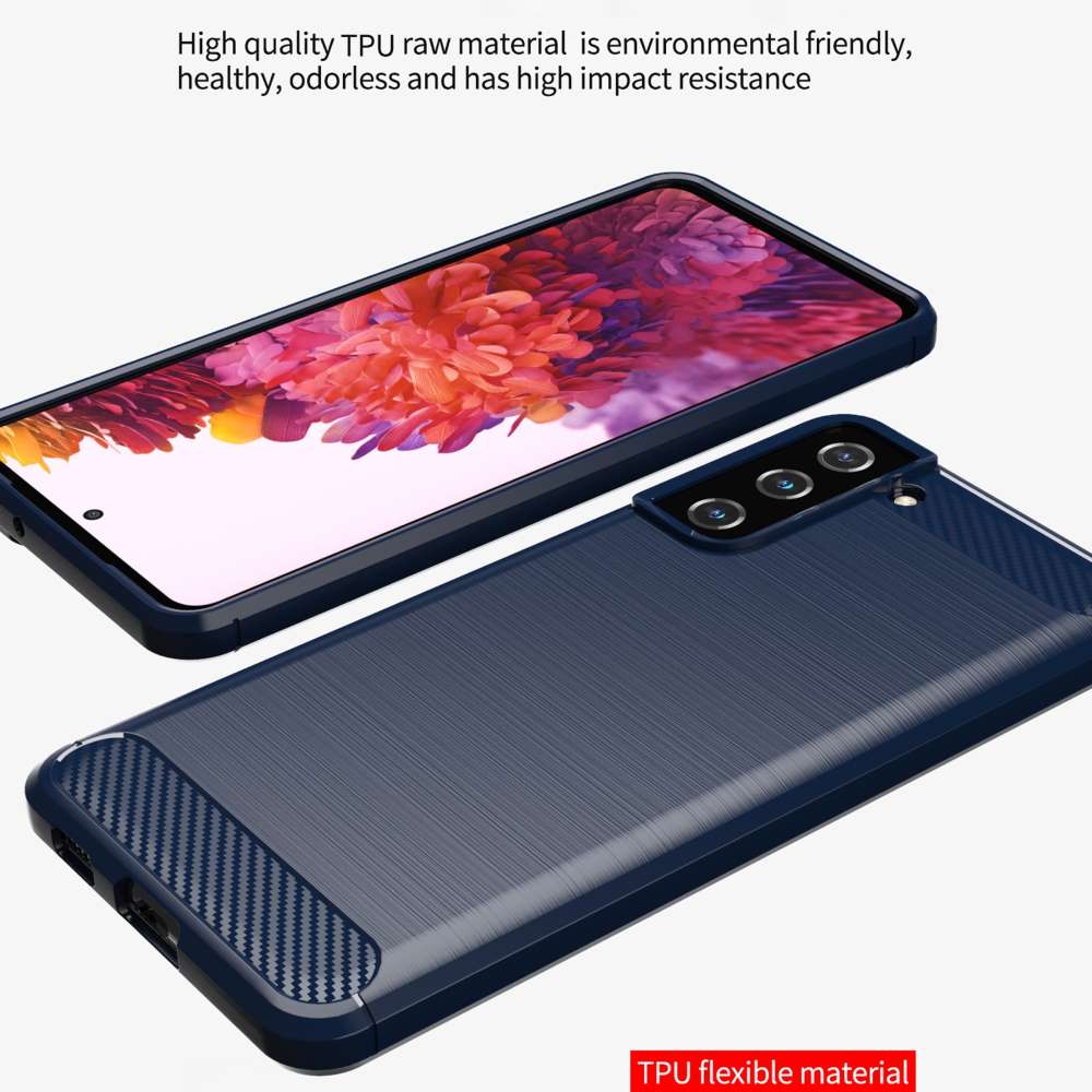 TPU Hülle für Samsung Galaxy S21 Carbon Fiber Skin Brushed Schutzcover Soft Case