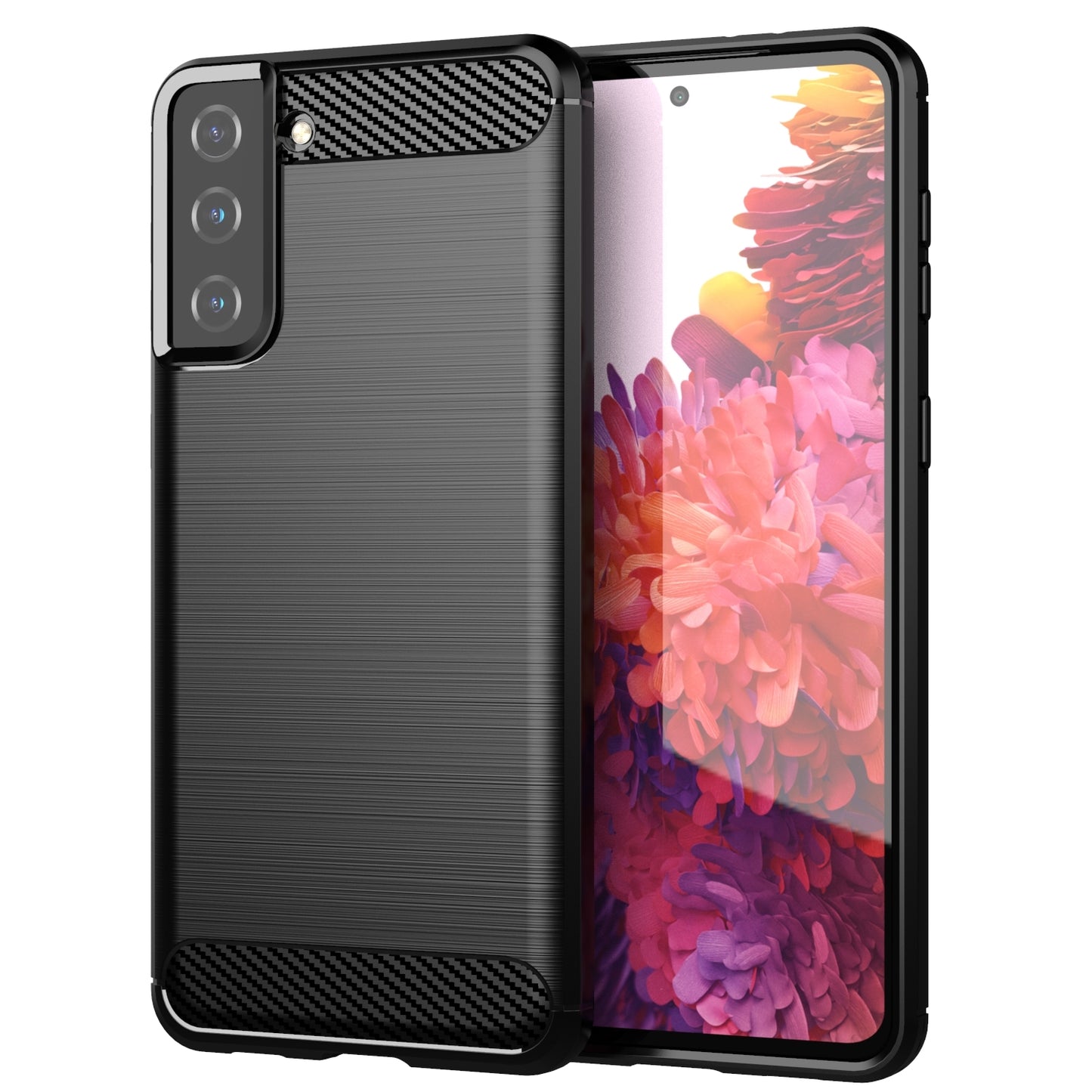 TPU Hülle für Samsung Galaxy S21 Carbon Fiber Skin Brushed Schutzcover Soft Case