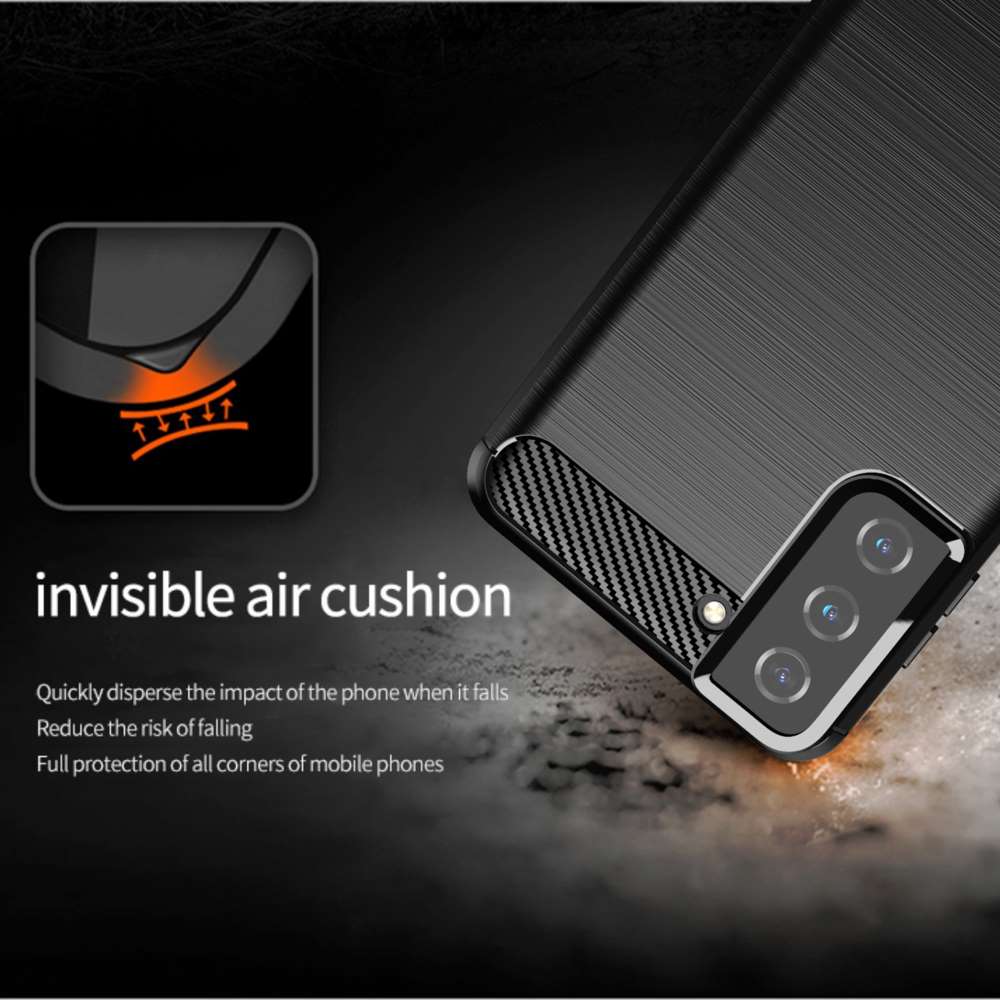 TPU Hülle für Samsung Galaxy S21 PLUS Carbon Fiber Skin Brushed Schutzcover Case