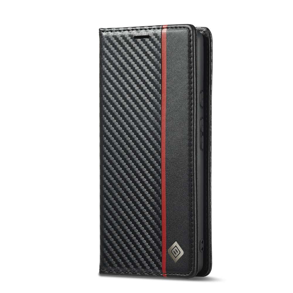 LC.IMEEKE Handy Tasche für Google Pixel 7a Carbon Wallet Stripe Hülle Etui Case