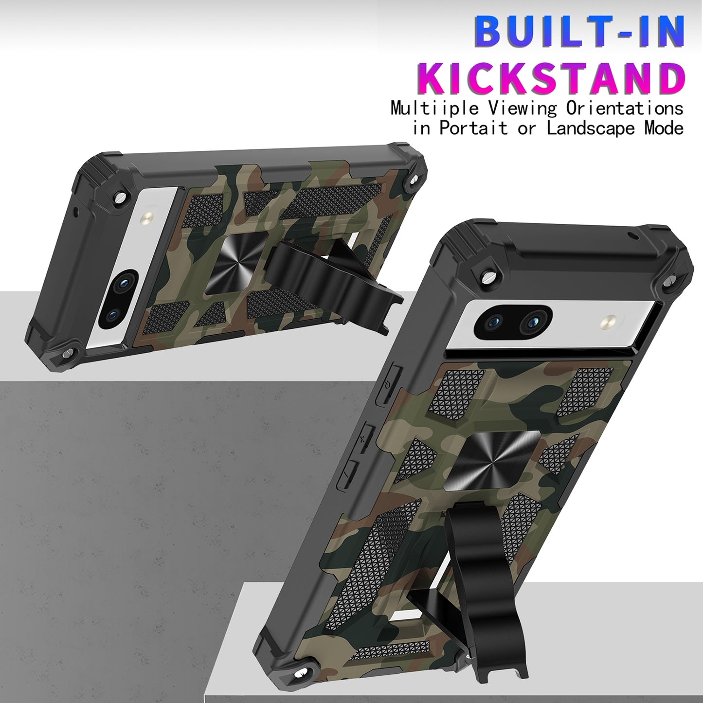 Outdoor Hülle für Google Pixel 7a Camouflage Shockproof Schutz Cover Armor Kick