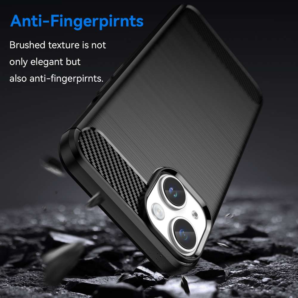 TPU Hülle für Apple iPhone 15 Carbon Fiber Skin Brushed Schutzcover Soft Case