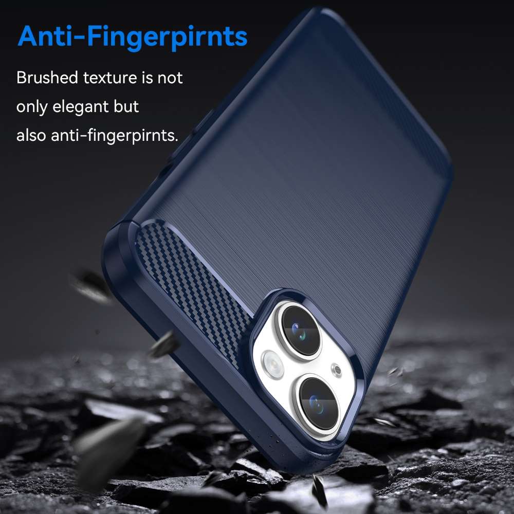 TPU Hülle für Apple iPhone 15 Carbon Fiber Skin Brushed Schutzcover Soft Case