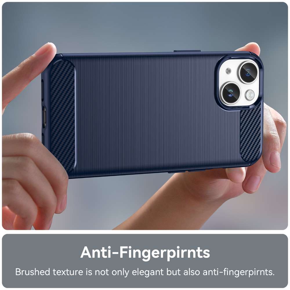 TPU Hülle für Apple iPhone 15 Carbon Fiber Skin Brushed Schutzcover Soft Case
