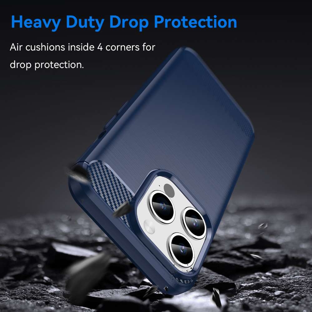 TPU Hülle für Apple iPhone 15 PRO Carbon Fiber Skin Brushed Schutzcover Case