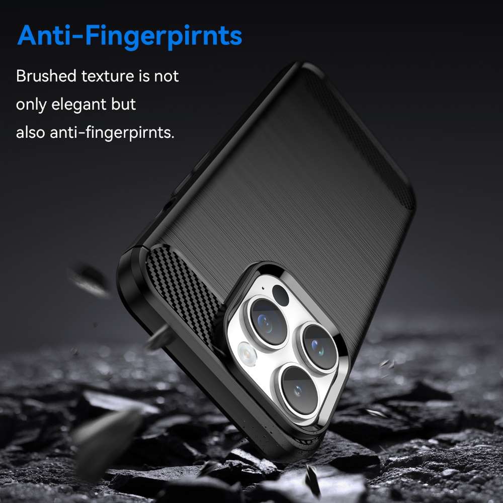 TPU Hülle für Apple iPhone 15 PRO MAX Carbon Fiber Skin Brushed Schutzcover Case