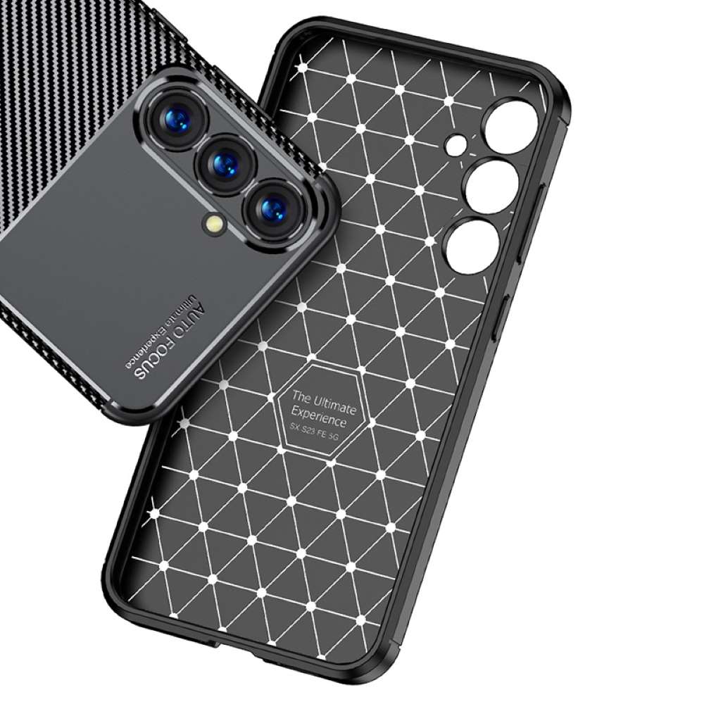 TPU Hülle für Samsung Galaxy S23 FE Carbon Fiber Muster Shockproof Cover Case