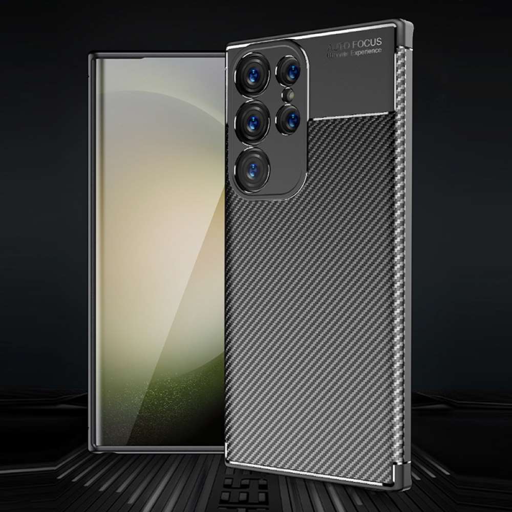 TPU Hülle für Samsung Galaxy S24 ULTRA Carbon Fiber Muster Shockproof Cover Case