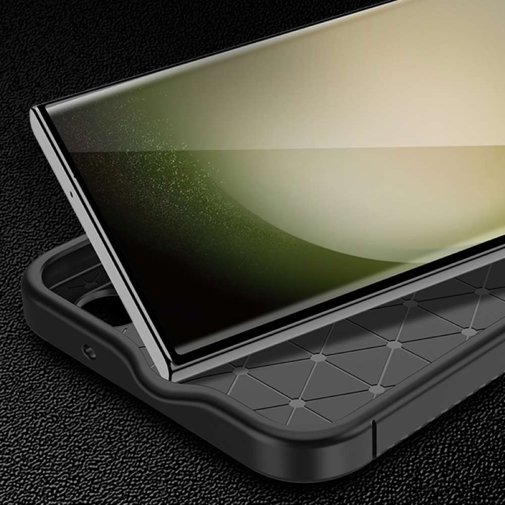 TPU Hülle für Samsung Galaxy S24 ULTRA Carbon Fiber Muster Shockproof Cover Case