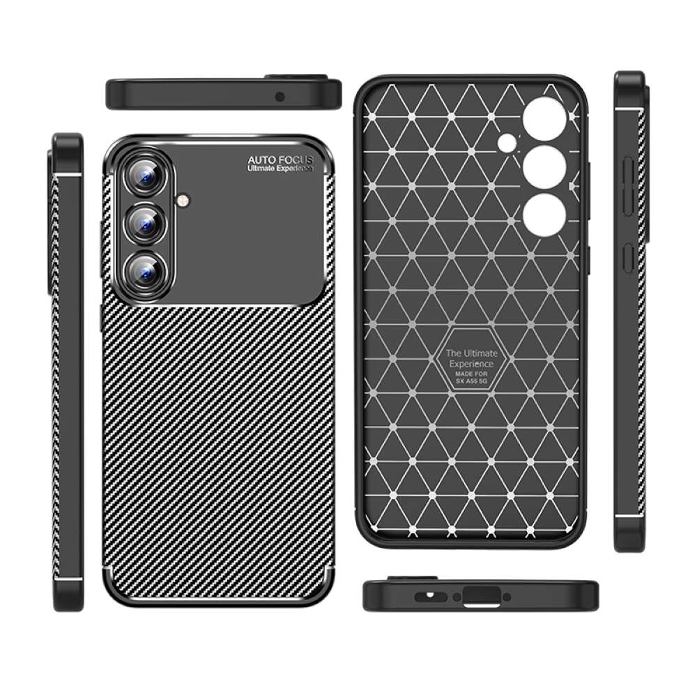 TPU Hülle für Samsung Galaxy A55 Carbon Fiber Muster Shockproof Back Cover Case