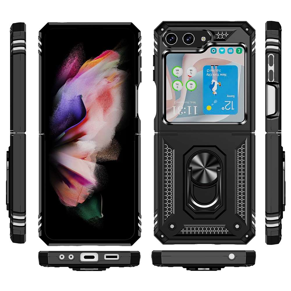 Outdoor Hülle für Samsung Galaxy Z Flip5 TPU PC Hybrid Sergeant Ring Cover Case