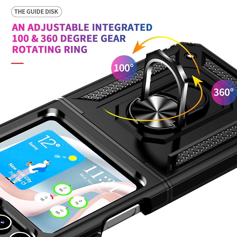 Outdoor Hülle für Samsung Galaxy Z Flip5 TPU PC Hybrid Sergeant Ring Cover Case