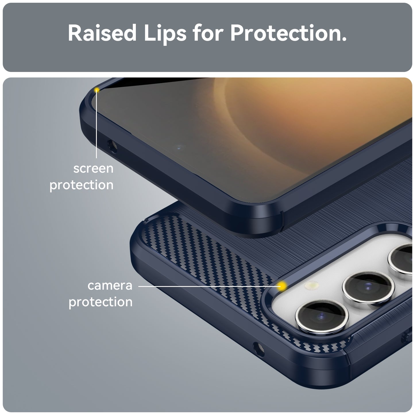 TPU Hülle für Samsung Galaxy S23 FE Carbon Fiber Skin Brushed Schutzcover Case