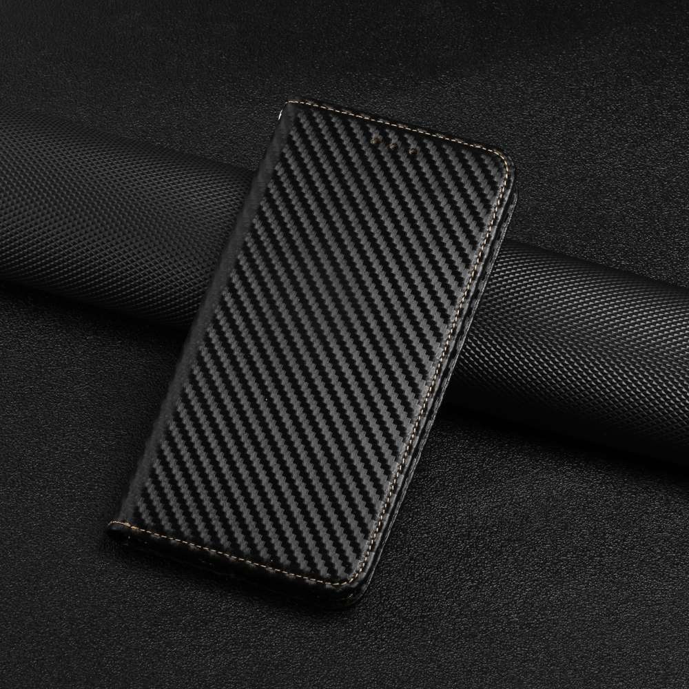 Handy Tasche für Samsung Galaxy A15 Carbon Fiber Wallet Hülle Magnet Klapp Etui