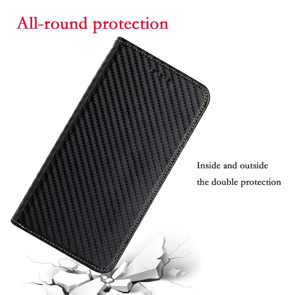 Handy Tasche für Samsung Galaxy A15 Carbon Fiber Wallet Hülle Magnet Klapp Etui