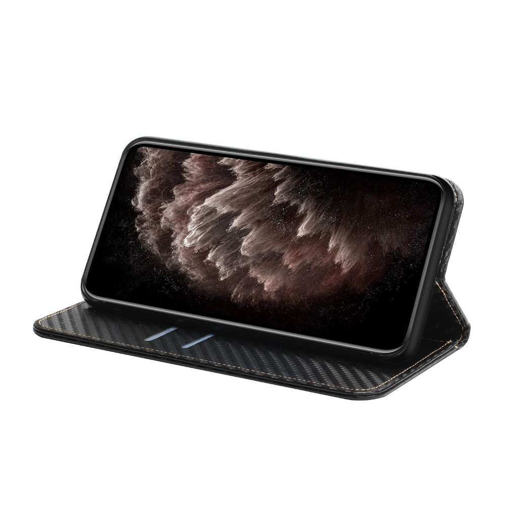 Handy Tasche für Samsung Galaxy A15 Carbon Fiber Wallet Hülle Magnet Klapp Etui
