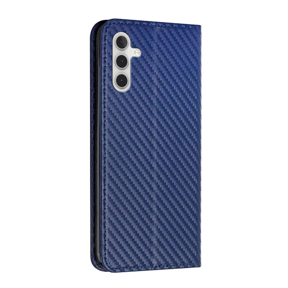 Handy Tasche für Samsung Galaxy A15 Carbon Fiber Wallet Hülle Magnet Klapp Etui