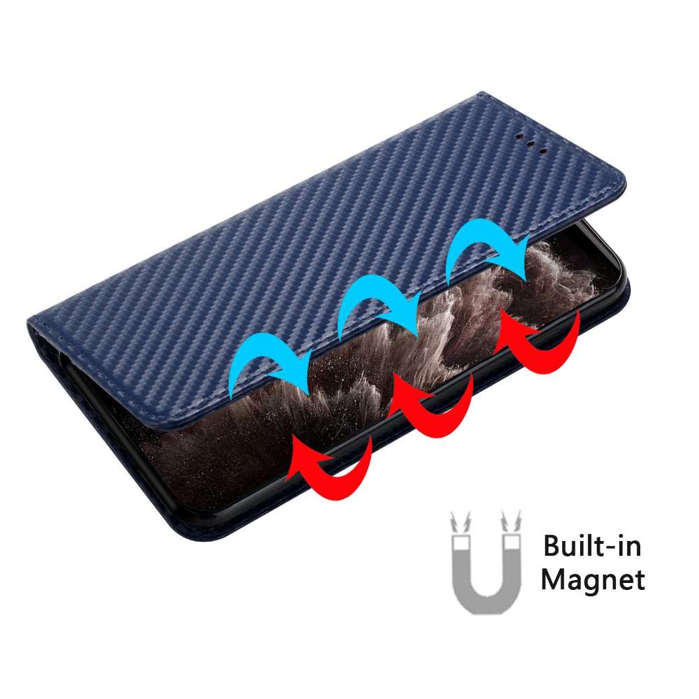 Handy Tasche für Samsung Galaxy A15 Carbon Fiber Wallet Hülle Magnet Klapp Etui