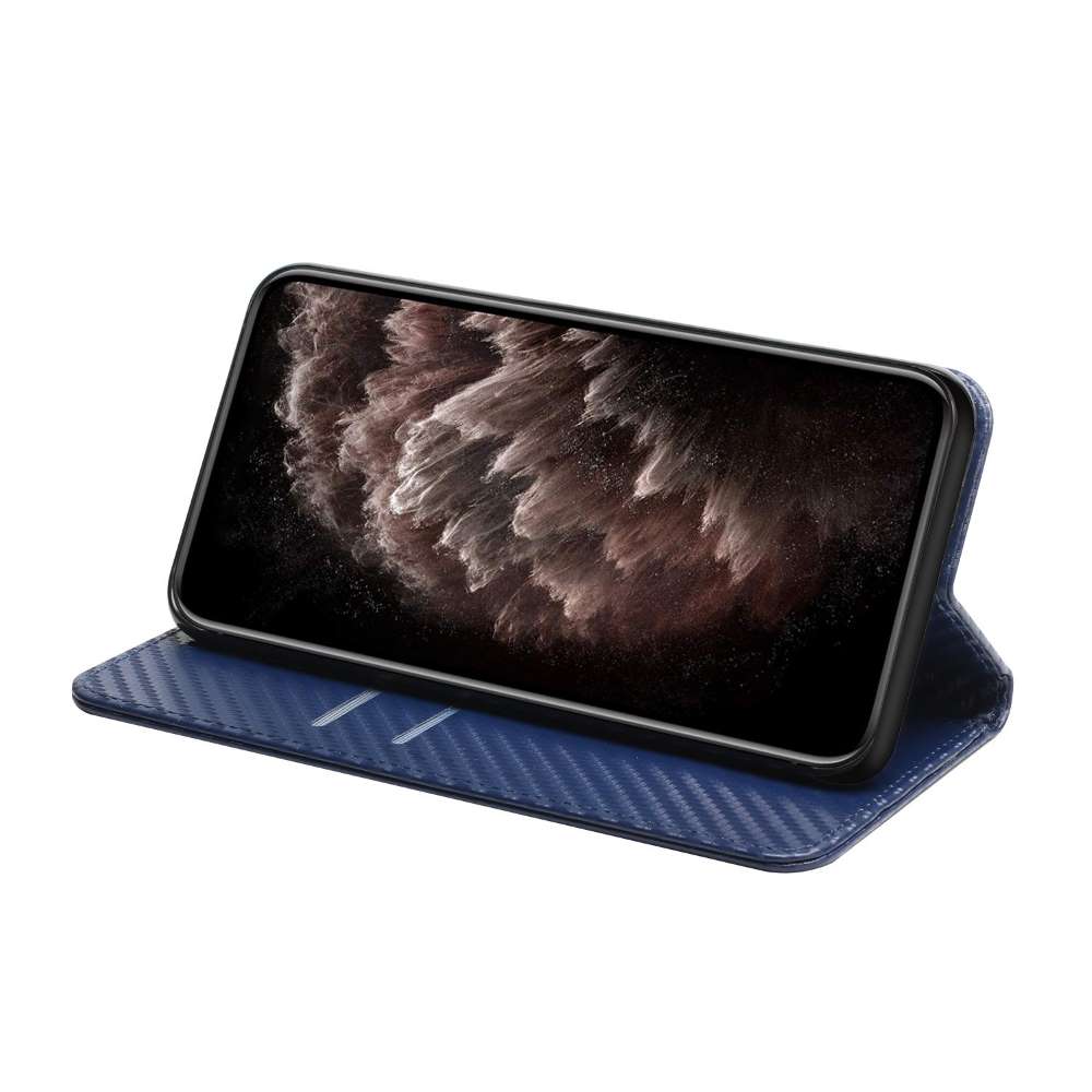 Handy Tasche für Samsung Galaxy A15 Carbon Fiber Wallet Hülle Magnet Klapp Etui
