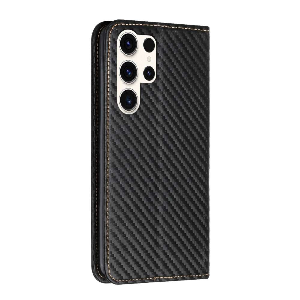 Handy Tasche für Samsung Galaxy S24 ULTRA Carbon Fiber Wallet Hülle Magnet Etui
