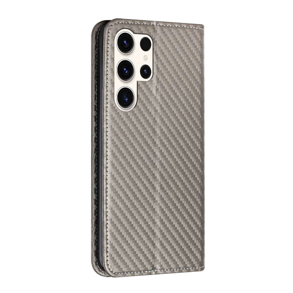 Handy Tasche für Samsung Galaxy S24 ULTRA Carbon Fiber Wallet Hülle Magnet Etui