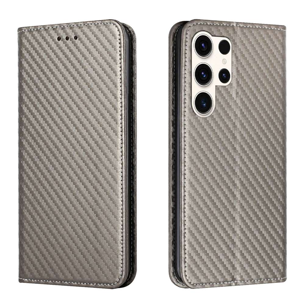 Handy Tasche für Samsung Galaxy S24 ULTRA Carbon Fiber Wallet Hülle Magnet Etui
