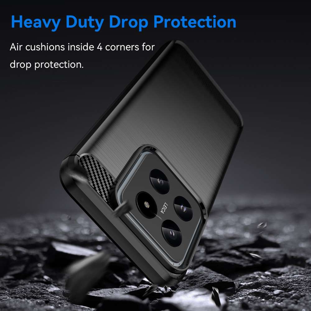 TPU Hülle für Xiaomi 14 Carbon Fiber Skin Brushed Schutz Backcover Soft Case