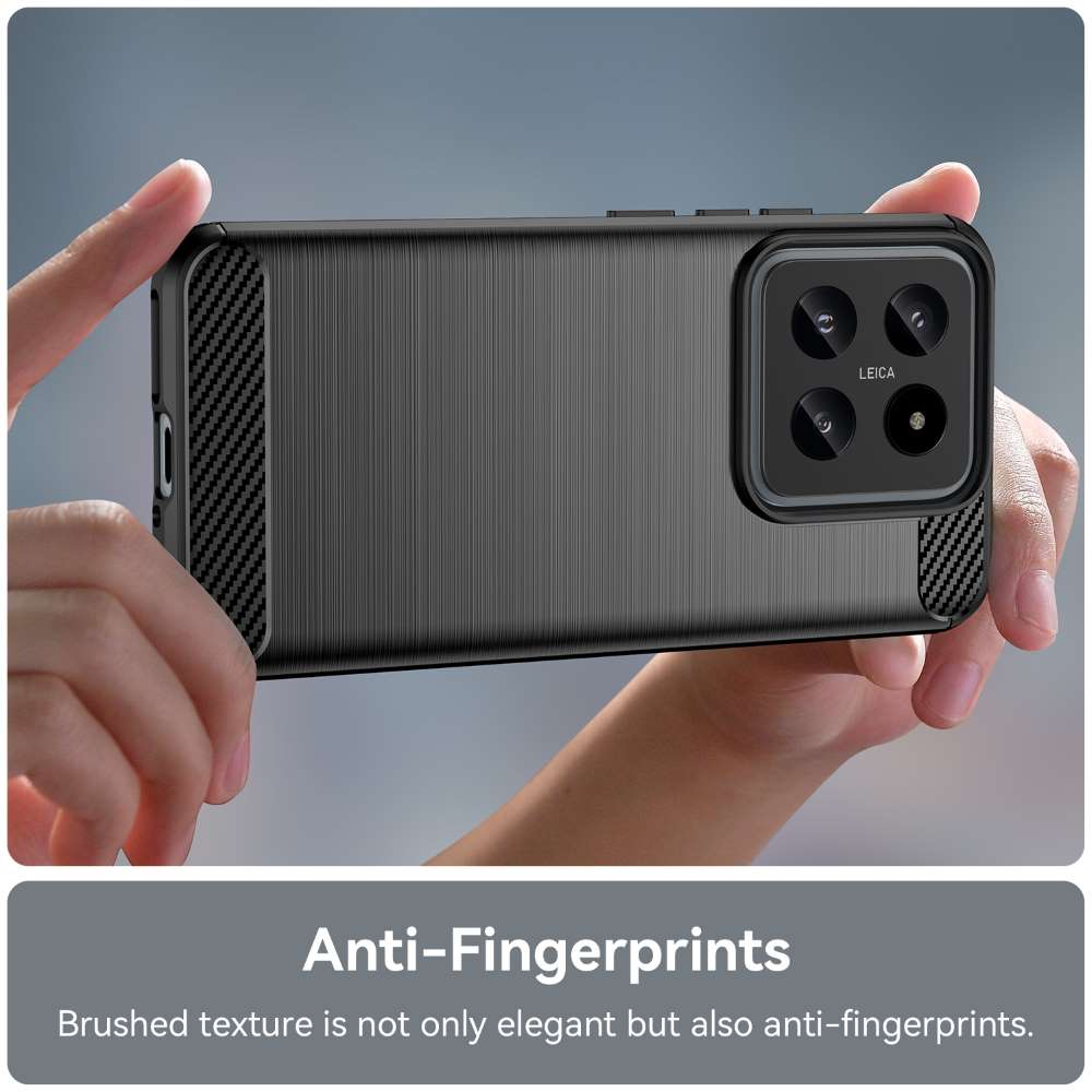 TPU Hülle für Xiaomi 14 Carbon Fiber Skin Brushed Schutz Backcover Soft Case