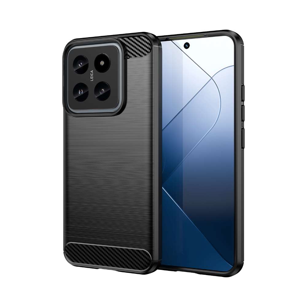 TPU Hülle für Xiaomi 14 Carbon Fiber Skin Brushed Schutz Backcover Soft Case