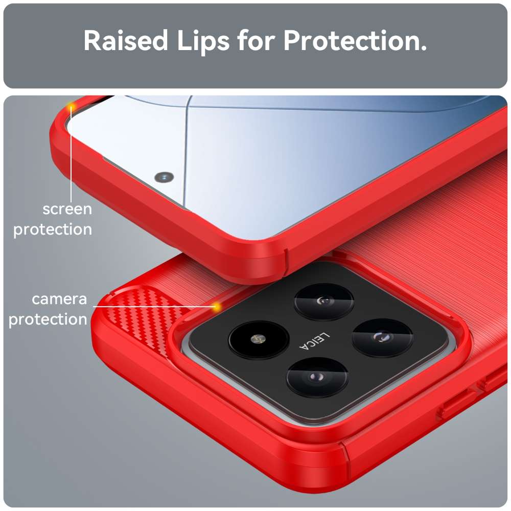 TPU Hülle für Xiaomi 14 Carbon Fiber Skin Brushed Schutz Backcover Soft Case
