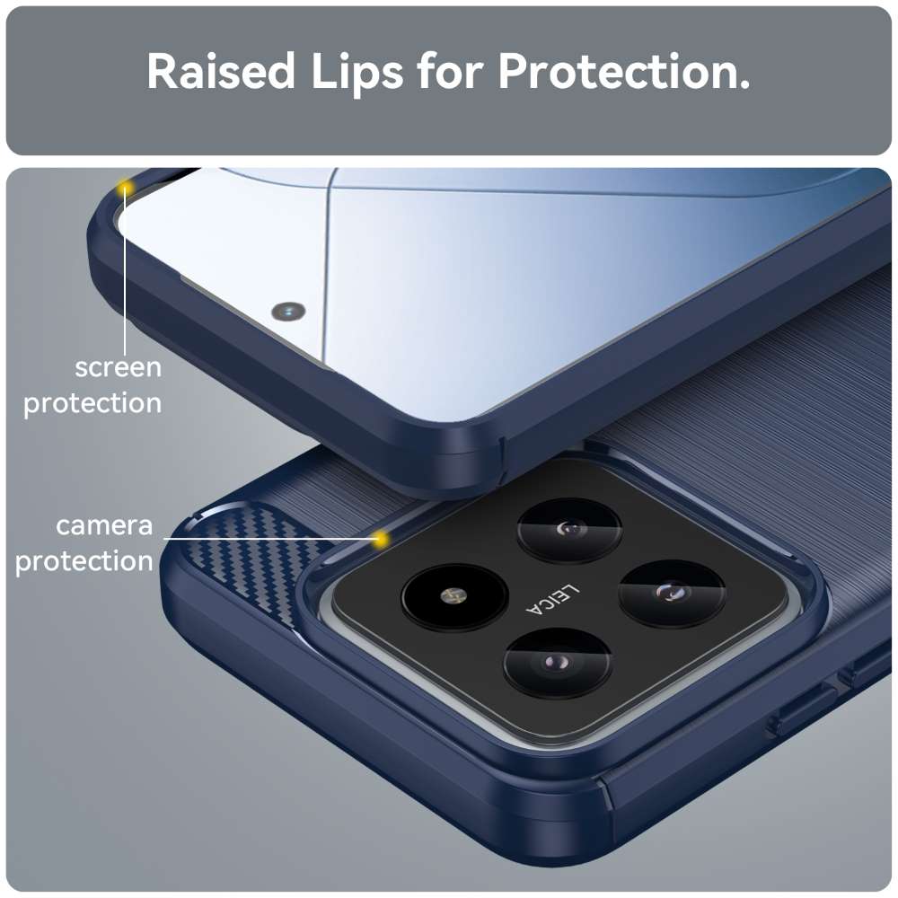 TPU Hülle für Xiaomi 14 Carbon Fiber Skin Brushed Schutz Backcover Soft Case