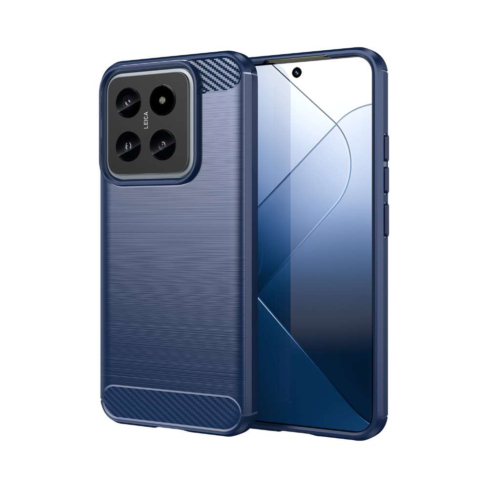 TPU Hülle für Xiaomi 14 Carbon Fiber Skin Brushed Schutz Backcover Soft Case