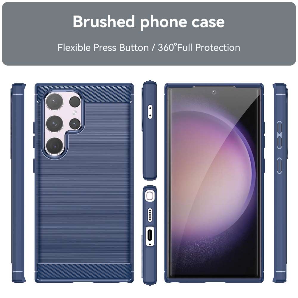 TPU Hülle für Samsung Galaxy S24 ULTRA Carbon Fiber Skin Brushed Schutzcover
