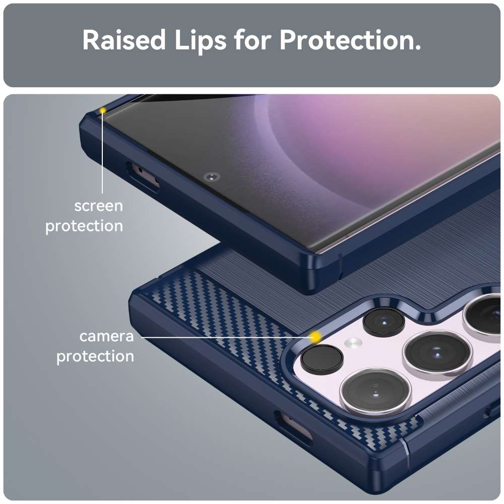 TPU Hülle für Samsung Galaxy S24 ULTRA Carbon Fiber Skin Brushed Schutzcover