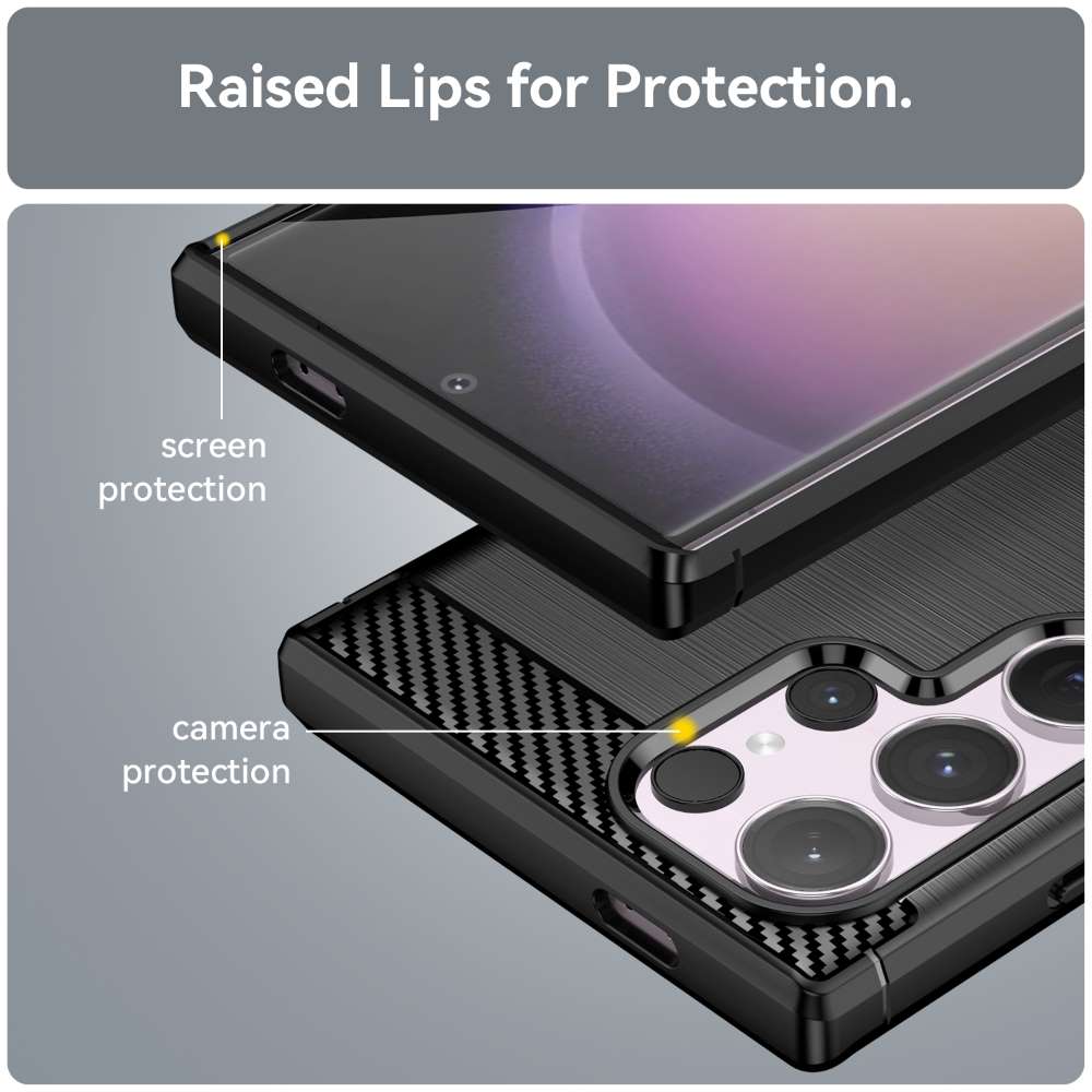 TPU Hülle für Samsung Galaxy S24 ULTRA Carbon Fiber Skin Brushed Schutzcover