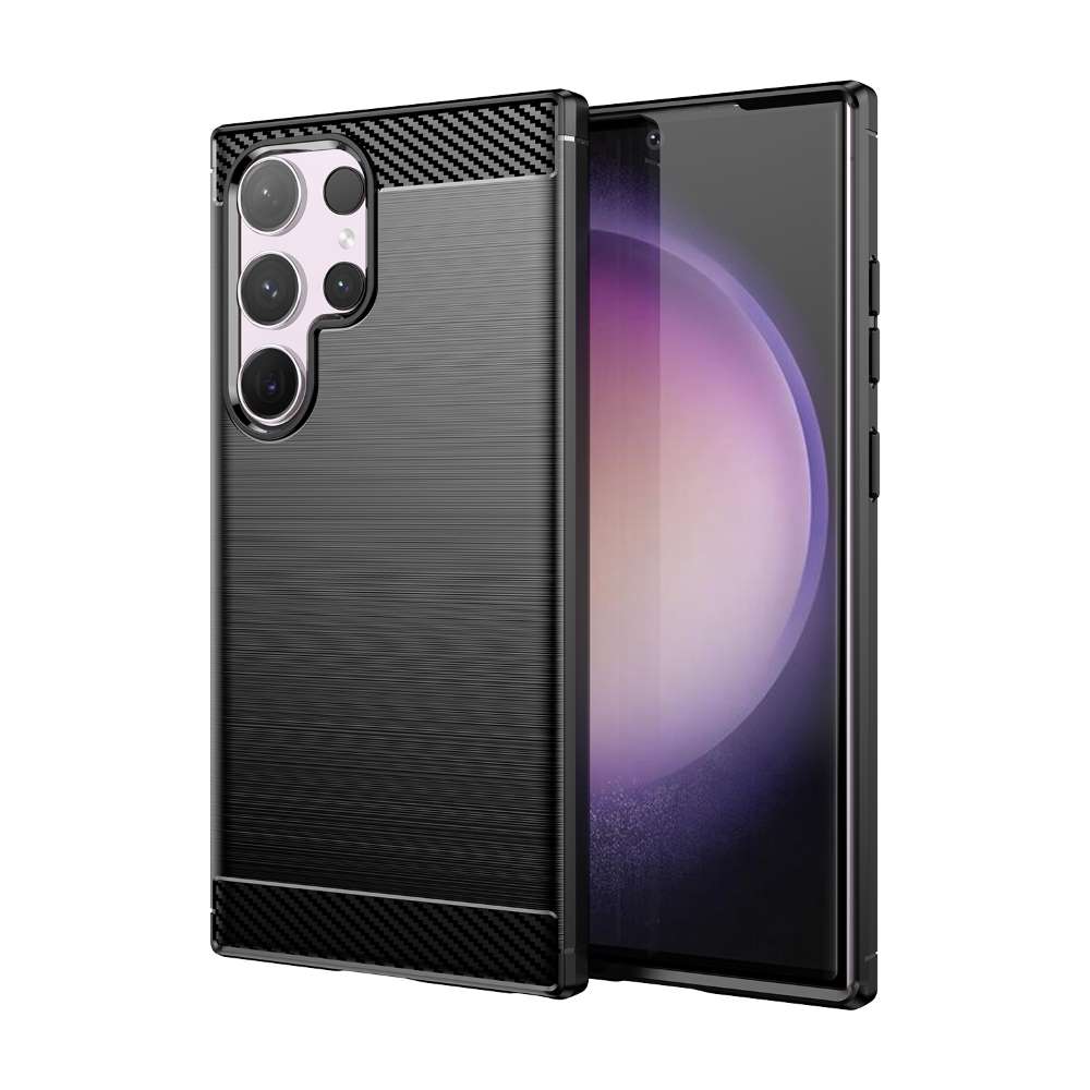 TPU Hülle für Samsung Galaxy S24 ULTRA Carbon Fiber Skin Brushed Schutzcover