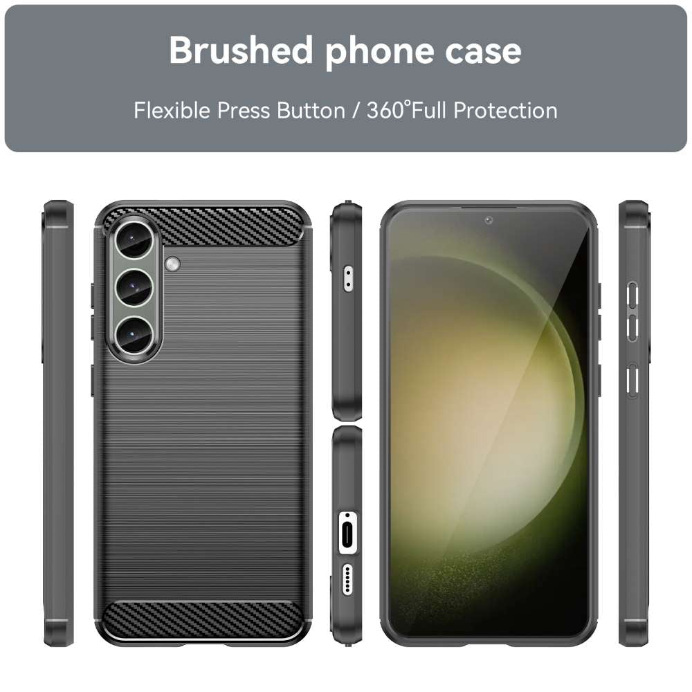TPU Hülle für Samsung Galaxy S24 PLUS Carbon Fiber Skin Brushed Schutzcover Case