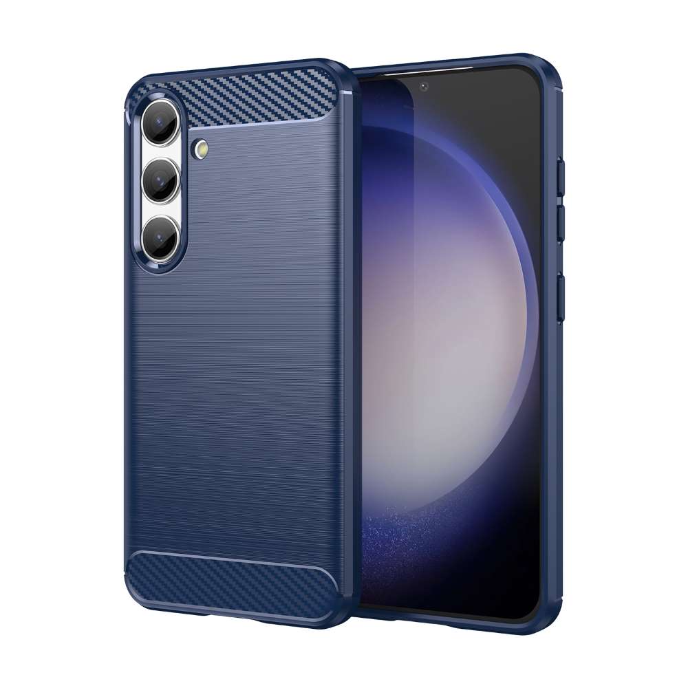 TPU Hülle für Samsung Galaxy S24 Carbon Fiber Skin Brushed Schutzcover Soft Case