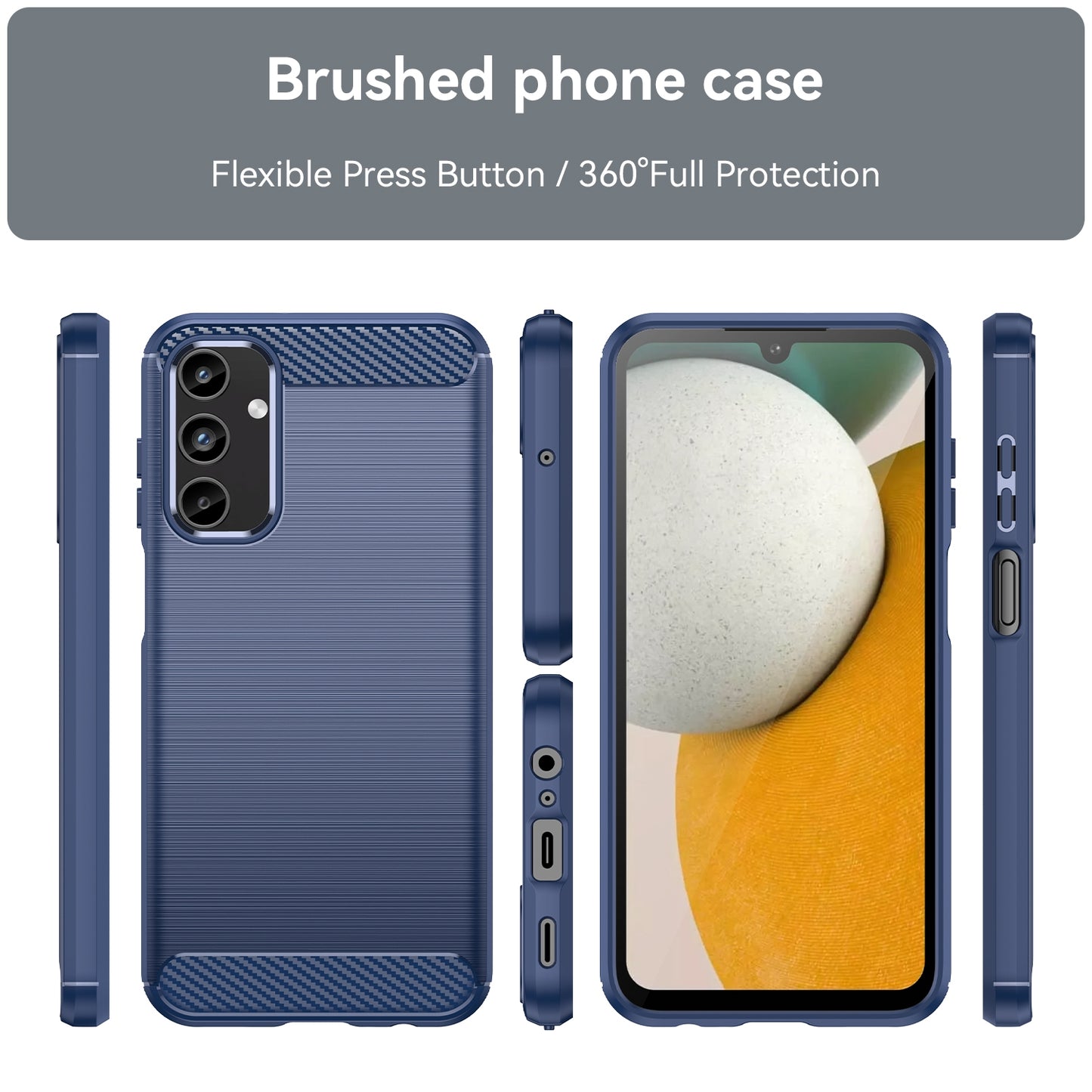 TPU Hülle für Samsung Galaxy A15 Carbon Fiber Skin Brushed Schutzcover Soft Case