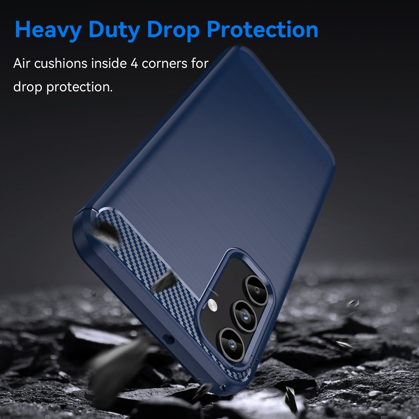 TPU Hülle für Samsung Galaxy A15 Carbon Fiber Skin Brushed Schutzcover Soft Case