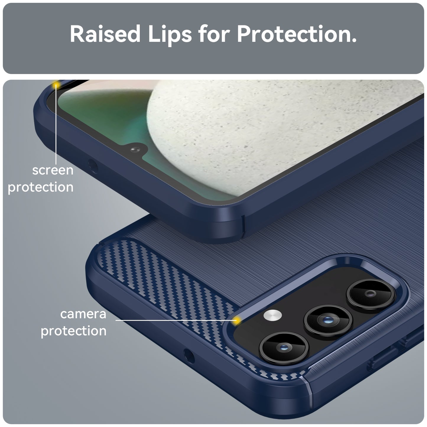 TPU Hülle für Samsung Galaxy A15 Carbon Fiber Skin Brushed Schutzcover Soft Case
