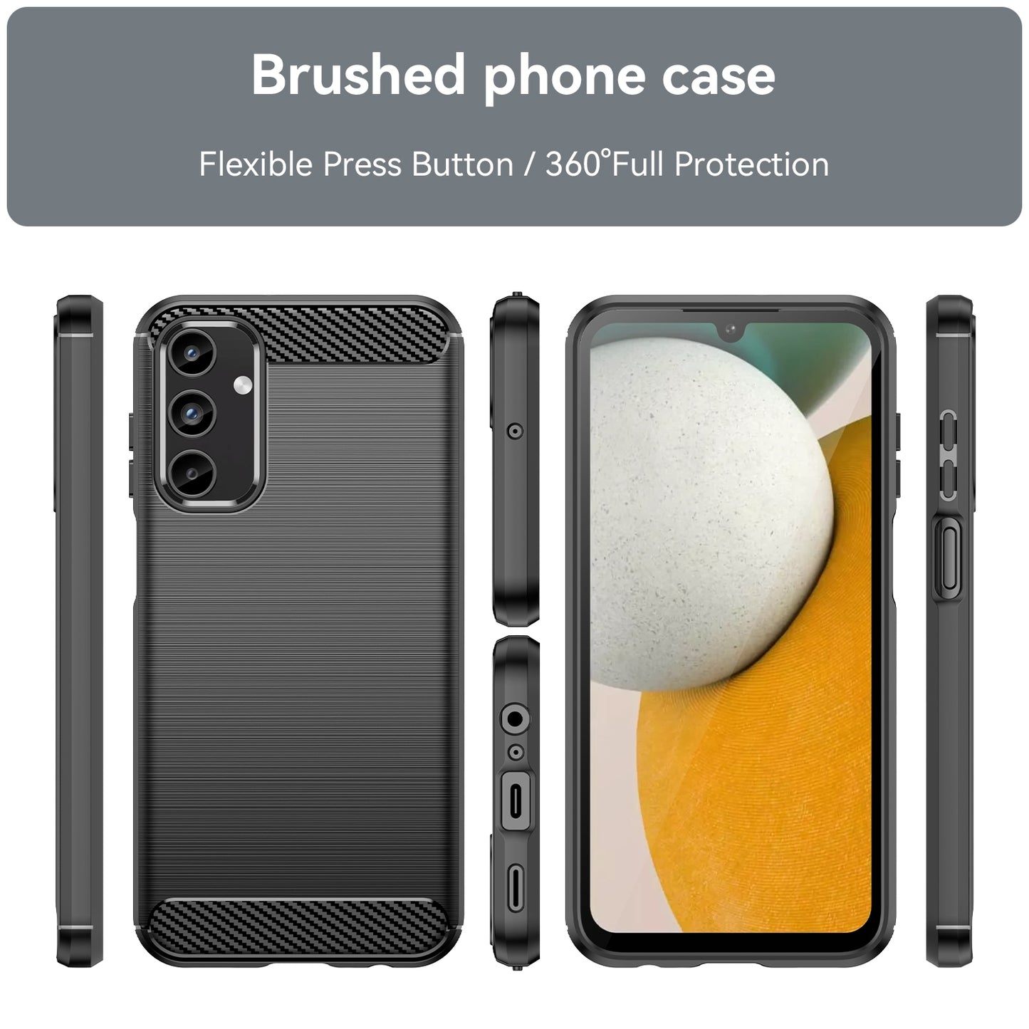 TPU Hülle für Samsung Galaxy A15 Carbon Fiber Skin Brushed Schutzcover Soft Case