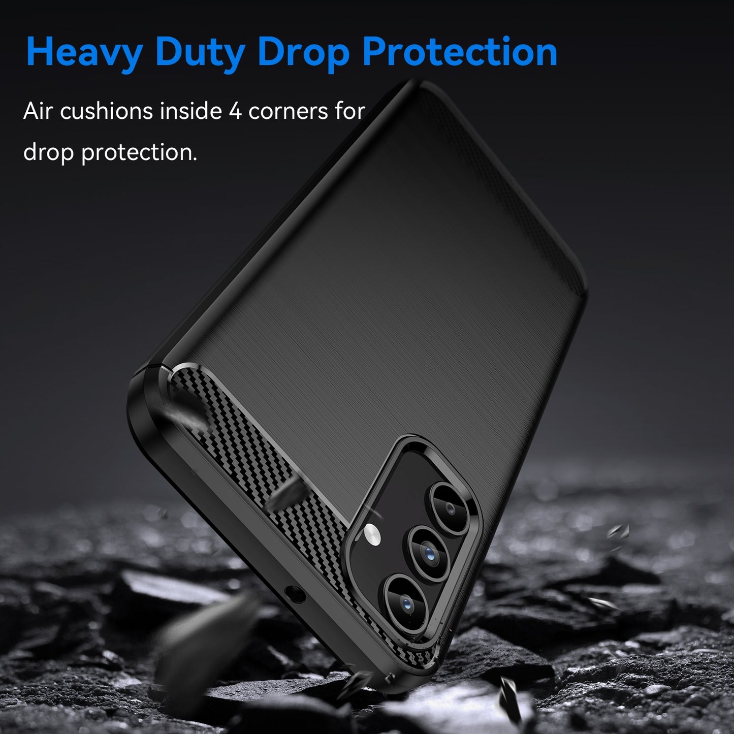 TPU Hülle für Samsung Galaxy A15 Carbon Fiber Skin Brushed Schutzcover Soft Case