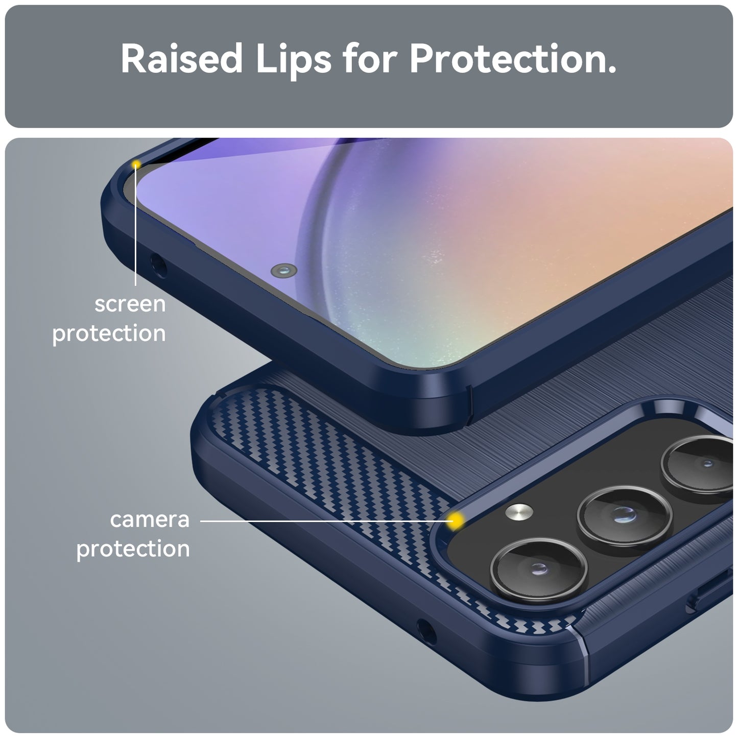 TPU Hülle für Samsung Galaxy A55 Carbon Fiber Skin Brushed Schutzcover Soft Case