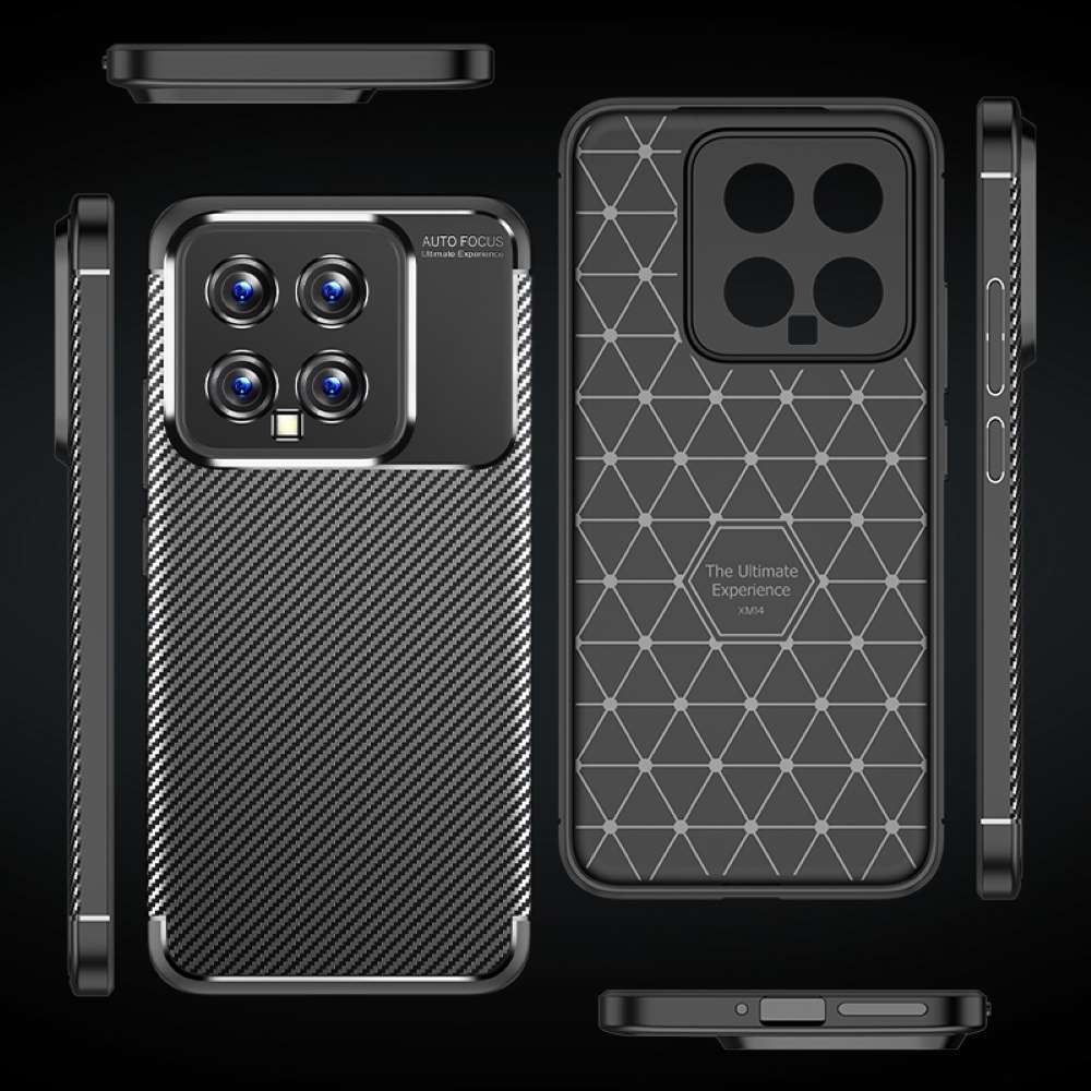 TPU Hülle für Xiaomi 14 Carbon Fiber Muster Textur Shockproof Backcover Case