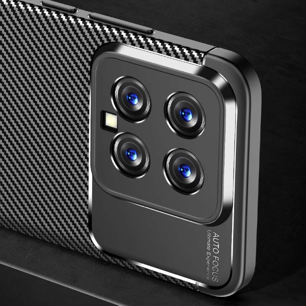 TPU Hülle für Xiaomi 14 Carbon Fiber Muster Textur Shockproof Backcover Case