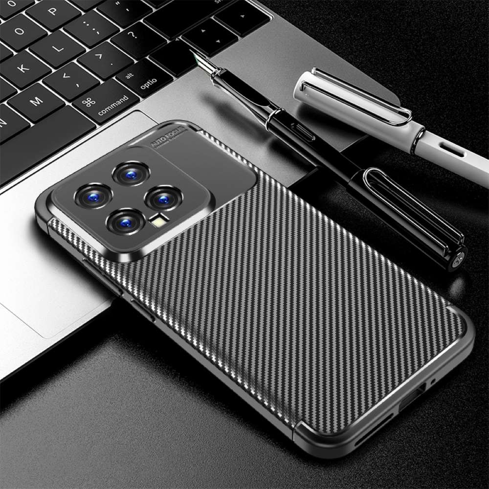 TPU Hülle für Xiaomi 14 Carbon Fiber Muster Textur Shockproof Backcover Case